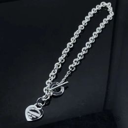 Tiffanyringly And Co Colliers en argent Collier de créateur pour femme Seiko série de colliers Ot Love de haute qualité avec coeur en diamant Popula 9518
