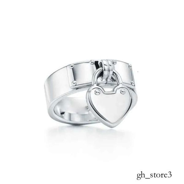 Tiffanyringly Diseñador Clásico Abierto Doble T Anillo Anillo de Pareja Anillo de Plata de Ley 925 Tendencia de Moda de Alta Calidad Pareja Aniversario Anillo en T Anillo de Amor Navidad 519