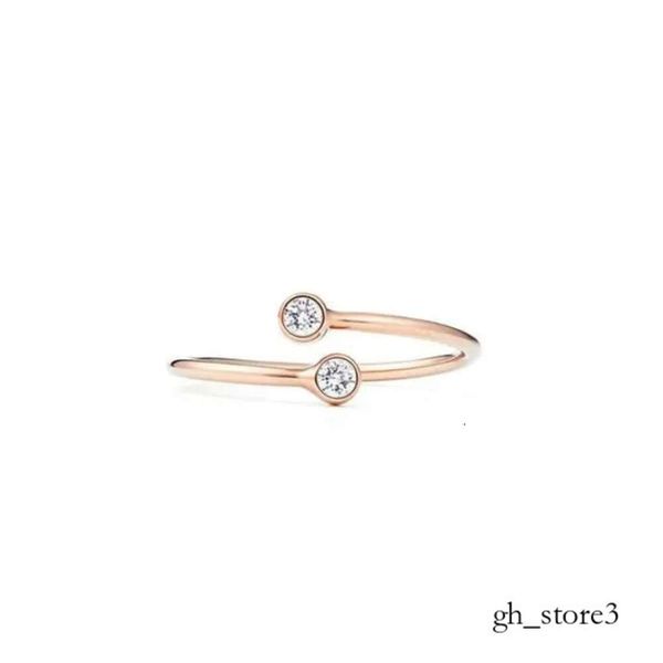 Tiffanyringly Designer Classique Ouvert Double T Bague Couple Bague 925 Bague En Argent Sterling Haute Qualité Mode Tendance Couple Anniversaire T Bague Amour Bague De Noël 747