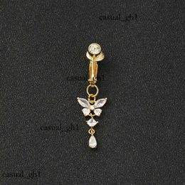 Tiffanyrly Luxury Trendy Design Ball Bell Navel Belly Rings For Girl Womens Body Bijoux Boulais Butter Crystal Diamond Navel Ring Piercing 779