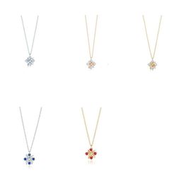 Tiffanyjewelry Tiffanybracelet kettingontwerper Designer ketting voor vrouw luxe sieraden precisie Hoogwaardige Kruis 4 Diamant ketting mode gepersonaliseerde colorf