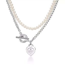 Tiffanyjewelry Tiffanybracelet Collar Collar de diseñador para mujer Joyas de lujo Seiko Alta calidad Nuevas cuentas de amor Collar con suéter de diamantes Neta Ho Ho