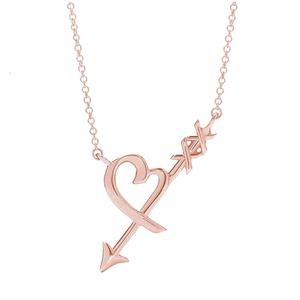 Tiffiny Collier Designer Femmes Original Qualité Colliers Argent 925 Collier Tendance Frais Mode Polyvalent Amour Coeur Piercing Flèche Collier