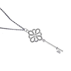 Tiffiny Ketting Designer Dames Originele Kwaliteit Kettingen Gouden Knoop Sleutelketting Eenvoudig en Luxe Volledige Diamant Elegante Sleutel Trui Keten