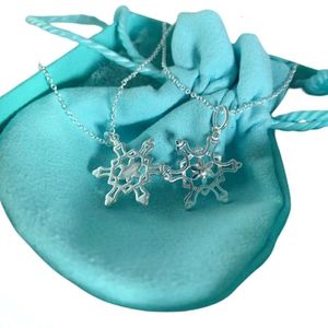 Tiffiny ketting ontwerper vrouwen originele kwaliteit kettingen S925 sterling zilver gevoel sneeuwvlok dames ketting mode temperament ketting