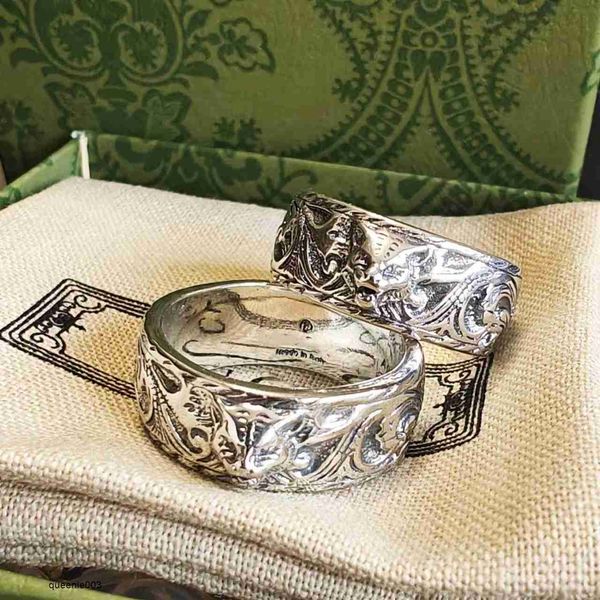 Tiffniylise Anillos de banda Top Diseñador de lujo Dominante Cabeza de tigre Material de plata Joyería de moda