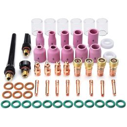 TIG-lasapparaten 55 pcs/lot Kit d'accessoires de torche de soudage TIG avec pinces de tasse en verre haute température corps buse d'alumine gaz trapu