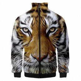 Tiger Animal Li Trend Animal Mannen Zip Jacket 3D Punk Rock Man Rits Jas Gedrukt Fi Streetwear Unisex Kleding Oversized D0fK #