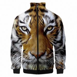 Tiger Animal Li Tendance Animal Hommes Zip Veste 3D Punk Rock Homme Zipper Manteau Imprimé Fi Streetwear Unisexe Vêtements Surdimensionné D0fK #