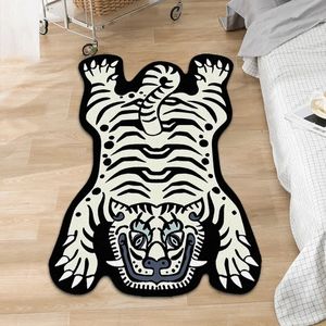 Tijger tapijt slaapkamer familie schattig dieren tapijt woonkamer decoratie gebied tapijt kinderen creatieve cartoon beddengoed non slip deur mat 240510