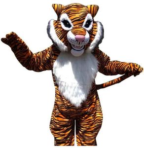 Tiger Cartoon Costume Mascot Plush with Mask for Adult Party Halloween Dress Up