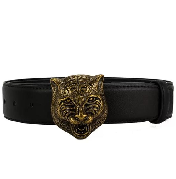 Ceinture de créateur en peau de vache tigre pour homme et femme, ceinture à boucle lisse, de haute qualité, couleurs noir et marron, Optiona1434196