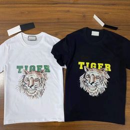 Tiger Design Herren-T-Shirt, Buchstaben-Stil, Tops, Pullover, T-Shirts, kurzärmelig, lockere Freizeit-T-Shirts, Übergröße, Paar-Tops