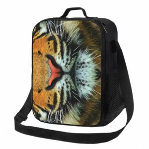 Tiger exotic Animal Isulater Lunch Sac pour femmes AMOUR DE CAT CHATER COLER THERMAL LANCH TOTE TOTE PLACE CAM Voyage D1SX #