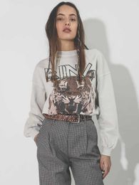 Tiger Graphic Sweatshirts for Women Fashion Estipe Estipe Tops 2023 Spring Autumn Femenino Sweinshirt Loos Soodies HKD230725