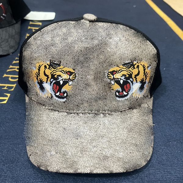 Tiger Head 2023 Gorras de béisbol de calidad superior Clásicas Lona de gato de serpiente tigre abeja de calidad superior con gorra de béisbol de hombres con caja bolsa de polvo moda mujer sombreros Shiping gratis