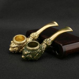 Tiger Head Bronze Copper Fumer Pipe Métal Tobacco Cigarette Pipes à main Dry Filtre Spoon ACCESSOIRE