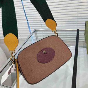 Tijgerhoofdletter Camera Bags unisex mode messenger tas portemonnee rood en groen gestreepte schouderband hoogwaardige PVC lederen ontwerp met