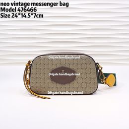 476466 haute qualité Messenger Sacs Hommes Femmes Double G Sac Luxurys Designers Sacs Sacs à main en cuir toile Sacs à bandoulière Femmes Neo vintage Camera Bag taille 24 * 15 * 7.5cm