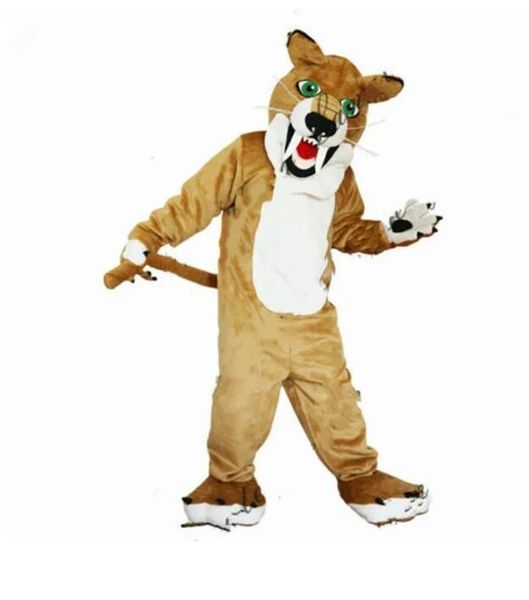 Tigre Léopard Wildcat mascotte costume carnaval fête Fantaisie en peluche marche mascotte lion jaune taille adulte.