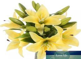 Tiger Lily Artificial Real Touch Flowers Bouquets de mariage pour la décoration du bureau à domicile5226600