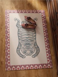 Tapis tigre rouge pour porte, décoratif pour chambre à coucher, sol de cuisine, surdimensionné, pour salon, Alfombra Tapete, maison, 240401