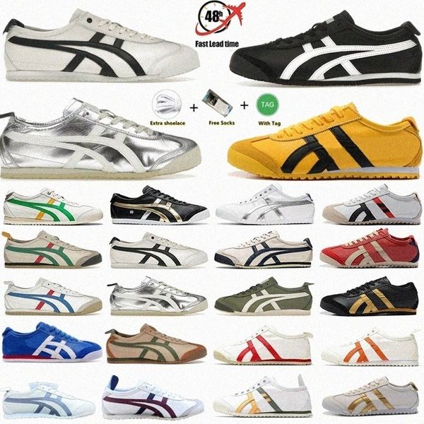 Tiger Mex 66 Kill Bill White Blanco Beige Grass Verde Blue Red Cream Mujeres Hombre Running Mens Sports Casual Trainers L40T#