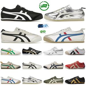 Tiger Mexio 66 hommes femmes chaussures décontractées designer coureur de runner lifestyle toile noire blanche bleu jaune pur argent mâch