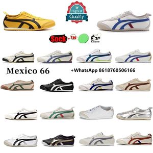 Tiger Mexico 66 Tigers Chaussures décontractées Chaussures de course Été Onitsukass Canvas Series MEXICO 66 DELUXE Semelle intérieure combinée pour hommes et femmes Semelle intermédiaire en parchemin