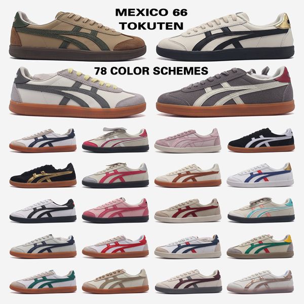 Tiger Mexico 66 Tigers Chaussures décontractées Tokuten Designer Chaussures Summer Canvas Series Mens Womens Latex combinaison de semelle intérieure