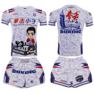 Jujutsu Muay Thai Club de combat vêtements de sport enfants adultes Shorts d'entraînement à manches courtes MMA Fitness ensemble de boxe
