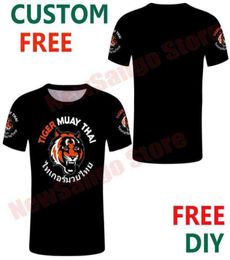 Tiger Muay Thai MMA Muay Thai boxe t-shirt Noir blanc couleur Mode Style Ethnique Casual Sports Harajuku Lâche T petit haut X06027841645