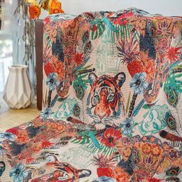 Tiger Pattern Yarn teint jacquard tissu automne sofa hivernal vêtements de textile décoratif tissu de couture 50cmx150cm 240327