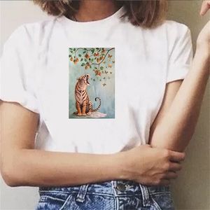 Tiger Pear Graw Graphic Tee 100% coton Casual Funny Harajuku Hipster 90s Mode Femmes T-shirt Street Style Tumblr Ulzzang Top 210518