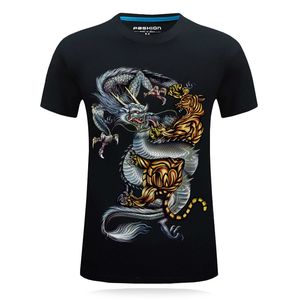 Tiger T-shirt Mannen Dier Yin Yang Tshirt Dragon 3D Print T-shirt Anime Kleding Grappige Punk Rock Mens Kleding Zomer Tops