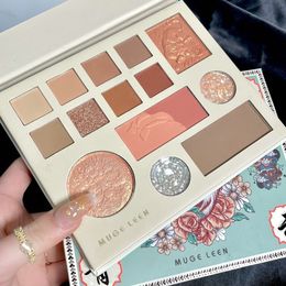 Tiger Year Palette de fards à paupières nacrés Blush Highlight Allongé Ver à soie Mat Brillant Ombre à paupières Longue durée Pigment Maquillage Cosmétiques