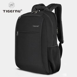 Tigernu Anti Fouling Mode 15,6 pouces Sac à dos pour ordinateur portable Hommes Matériau imperméable avec port de chargement USB 4.0A Sac de voyage Casual 240104