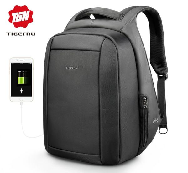 Tigernu Hidden Antitheft Zipper 156 pouces Men École ordinateur portable Backpacks Water Repultent Voyage 20L Multi USB Charger Male Backpack1133210