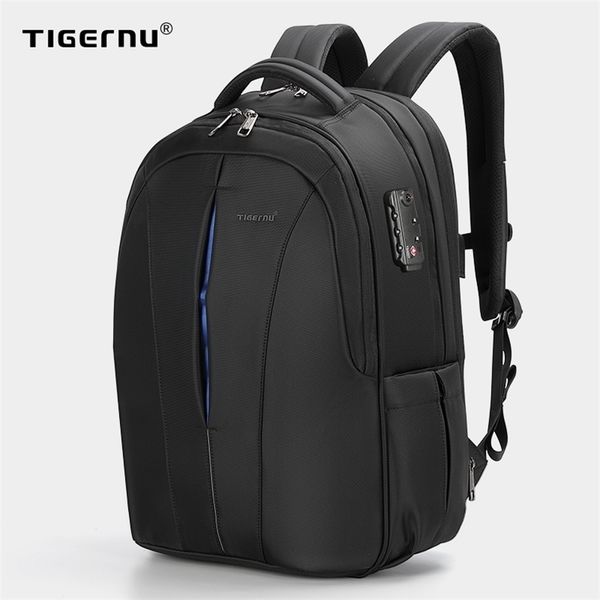 Tigernu Splashproof 15.6 pouces sac à dos pour ordinateur portable sans clé TSA Anti vol hommes voyage adolescent sac mâle sac à dos mochila 211215