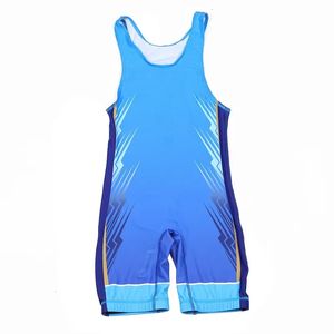 Costume d'entraînement serré imprimé costume de lutte Freestyle compétition formation une pièce costume de lutte enfants adultes haute élasticité hommes 240319