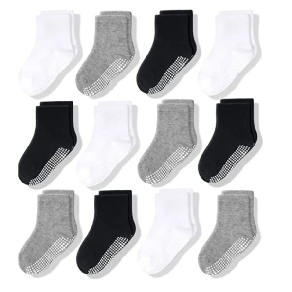 Collants garçons filles 12 paires de coton coton chaussettes sans glissement bébé nouveau-né 13 ans