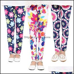 Medias ropa bebé, maternidad primavera niños niños flor estampado niño floral leggins pantalones niñas legging bebé niña leggings gota del