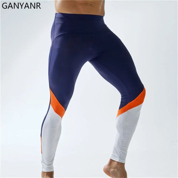 Collants GANYANR collants de course hommes pantalons de Compression Leggings salle de sport Fitness basket-ball Yoga Sexy piste Football exercice hiver coupe sèche