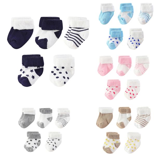 Collants kiddiezoom 5 paires / set Four Seasons 012 mois mode nouveau-né bébé fille de fille 100% coton accessoires de nourrisson doux