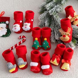 Collants pour enfants pour enfants pour filles garçons épaississent les tout-petits coton pour bébé chaussettes de Noël pour les nouveau-nés