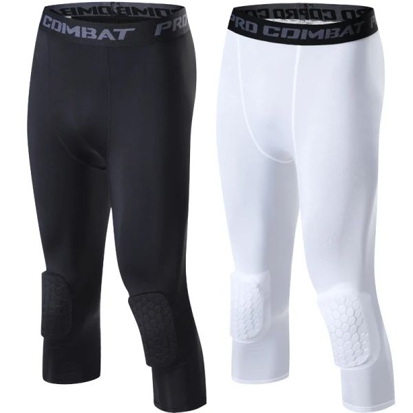 Collants hommes compression sport pantalon recadré courir les collants de basket-ball man