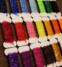 Tigofly 24 couleurs Fly Fishing Tinsel Chenille Crystal Flash Line Nymphe Streamers Lure Making Fly Tying Materials4228743