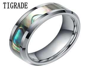 Tigrade 68 mm groene abalone inleg wolfraam carbide ring voor man gepolijste afwerking heren trouwband verloving mode sieraden y11247504311