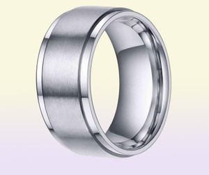 Tigrade 68 mm Silver Color Tungsten Carbide Ring Men Zwart geborsteld trouwring Mannelijke verlovingsringen voor vrouwen Fashion Bague9044108