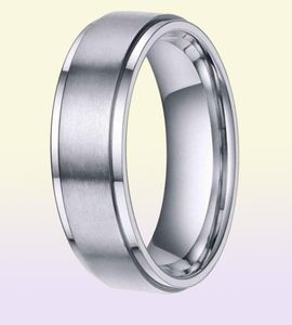 Tigrade 68mm couleur argent bague en carbure de tungstène hommes noir brossé alliance hommes bagues de fiançailles pour les femmes mode bague8015176